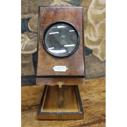 41 - Antique late 19th century French graphoscope stereoscopic viewer by E. Ziegler, Paris, with two post... 