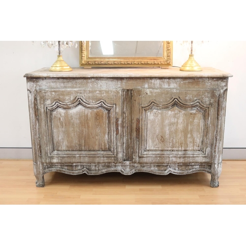27 - Antique 19th century French Louis XV style distressed painted finish sideboard / buffet, approx 101c... 