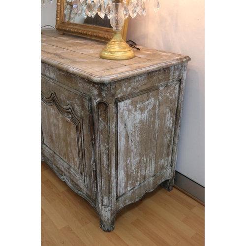 27 - Antique 19th century French Louis XV style distressed painted finish sideboard / buffet, approx 101c... 