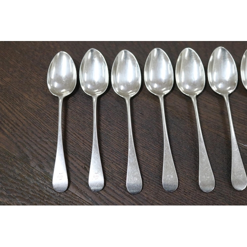 76 - Set of Ten antique hallmarked Victorian sterling silver spoons, Glasgow, 1871-72 maker William Coghi... 