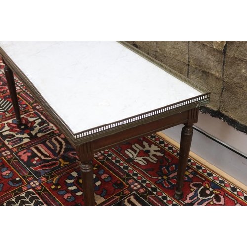 69 - Vintage French Louis XVI style marble topped rectangular coffee table, approx 45cm H x 90cm L x 45cm... 