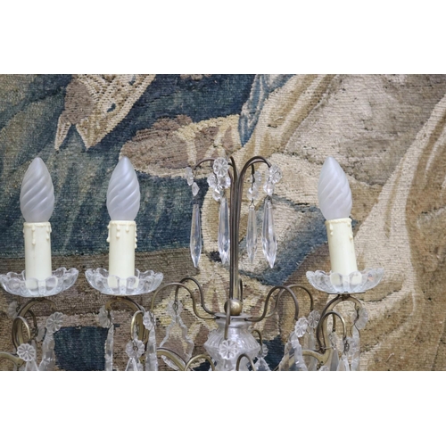 61 - Pair of French two light girandoles, unknown working order, each approx 31cm H x 31cm W (2)