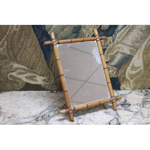 179 - French faux bamboo mirror with easel back and can be hung