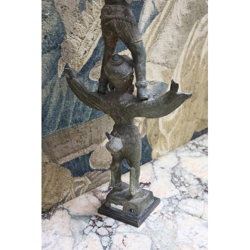 182 - Large and finely cast bronze of Vishnu riding Garuda, 11-12th Century, Khmer Empire / Angkor Wat. Ac... 