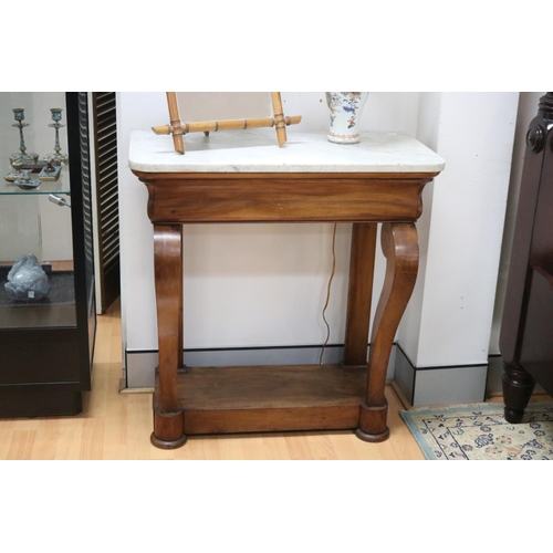 53 - Louis Philippe marble topped console table, approx 84cm H x 77cm W x 40cm D