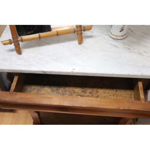 53 - French Louis Philippe marble topped console table, approx 84cm H x 77cm W x 40cm D