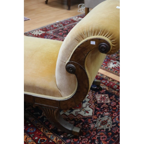46 - Antique Regency chaise lounge, approx 180cm L