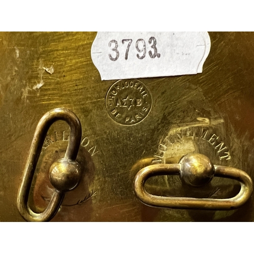 16 - Antique French brass renaissance revival style mantle clock, approx 21.5cm H