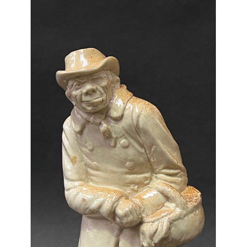 45 - Antique Doulton Lambeth figure Mr Squeers with damages,  Leslie Harradine c 1912, with incised mark,... 