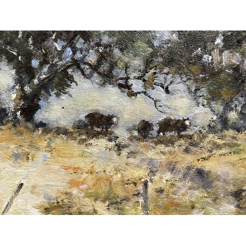 56 - William Nicholas Rowell (1898-1946) Australia, untitled, landscape with cattle, oil on board, signed... 