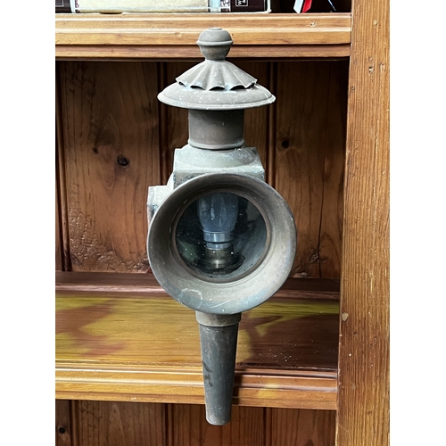 61 - Antique buggy lamp converted, approx 35cm H