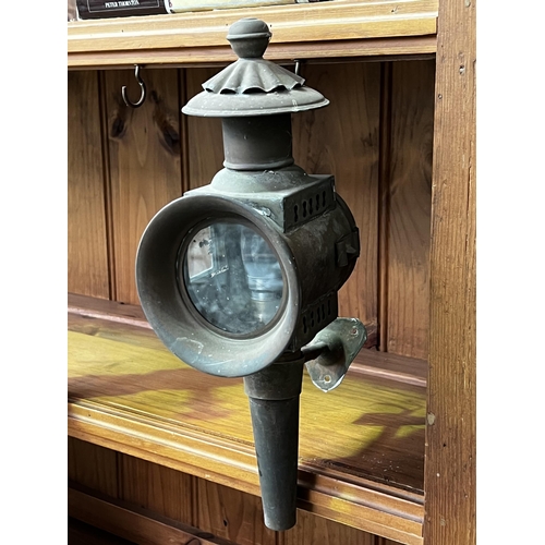 61 - Antique buggy lamp converted, approx 35cm H