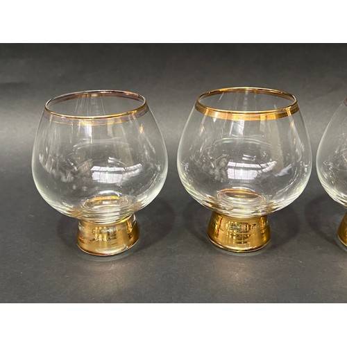 76 - Assortment of glass to include gold rimmed and a caviar bowl, approx 12cm H and shorter
