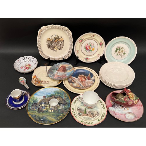 129 - Assortment of vintage plates cups etc