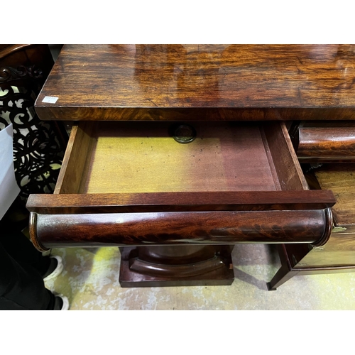 228 - Good quality antique mahogany twin pedestal sideboard, approx 134cm H x 184cm W x 63cm D