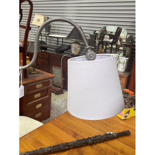 232 - Swan neck adjustable lamp, approx 74cm H