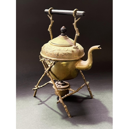 57 - Antique copper spirit kettle, approx 35cm H