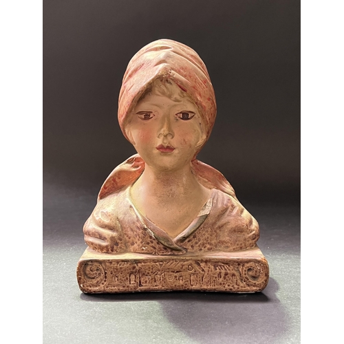 70 - Deco plaster bust, approx 22cm H
