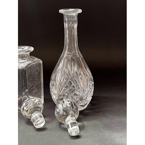 98 - Two crystal decanters, approx 33cm H and shorter (2)