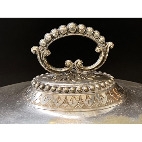106 - Silver plate food dome, approx 33cm W