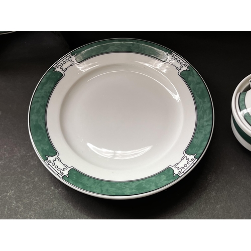 182 - Large round platter, plates sugar and creamer, approx, approx 35cm Dia and smaller