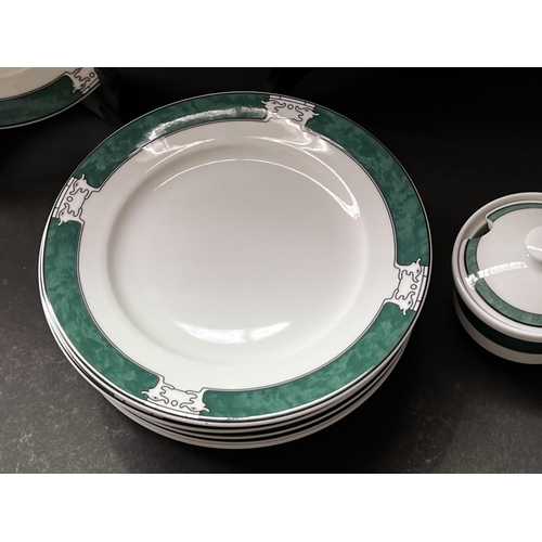 182 - Large round platter, plates sugar and creamer, approx, approx 35cm Dia and smaller