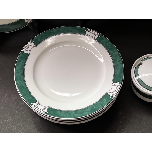 182 - Large round platter, plates sugar and creamer, approx, approx 35cm Dia and smaller