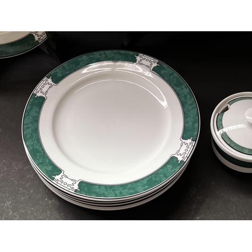 182 - Large round platter, plates sugar and creamer, approx, approx 35cm Dia and smaller