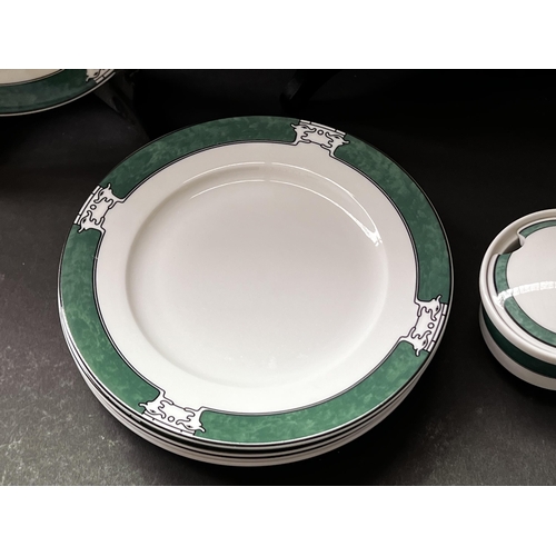 182 - Large round platter, plates sugar and creamer, approx, approx 35cm Dia and smaller