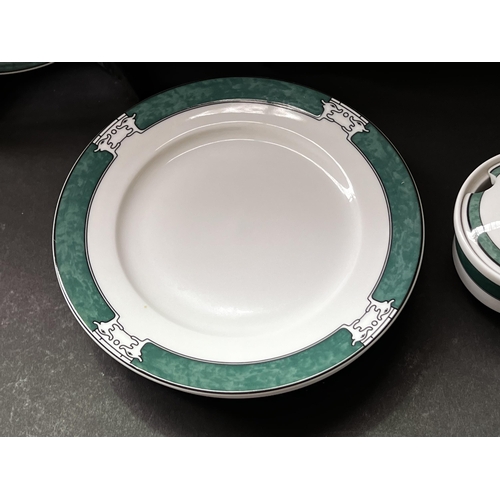 182 - Large round platter, plates sugar and creamer, approx, approx 35cm Dia and smaller