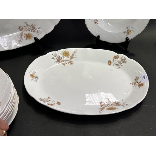 255 - Bishop and Stonier plates , platters and tureens, approx 44cm W and smaller