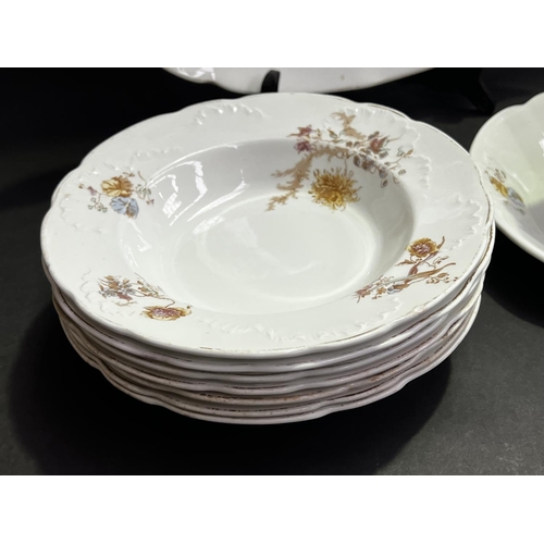 255 - Bishop and Stonier plates , platters and tureens, approx 44cm W and smaller