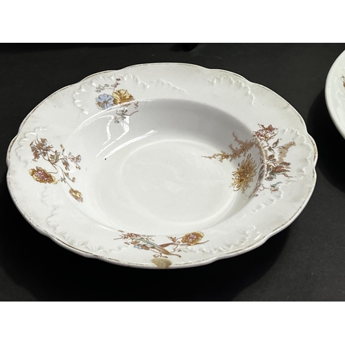 255 - Bishop and Stonier plates , platters and tureens, approx 44cm W and smaller