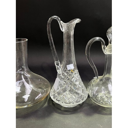 261 - Assortment of decanters and carafes etc, approx 31cm H shorter