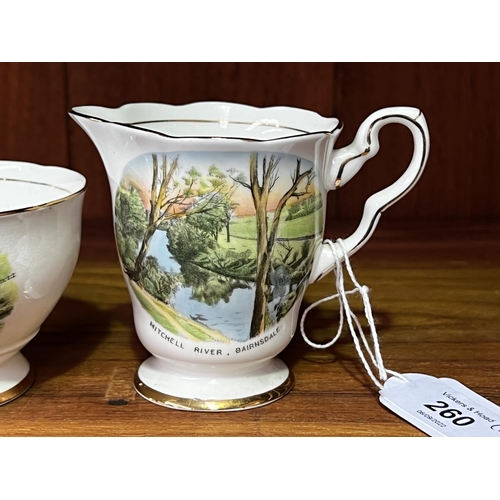 293 - Souvenir jug and bowl. Mitchell River Bairnsdale, approx 8cm and shorter (2)