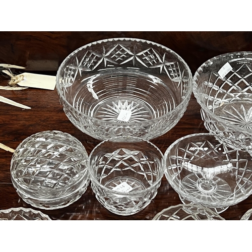 229 - Assortment of crystal bowls etc, approx 20cm Dia and smaller