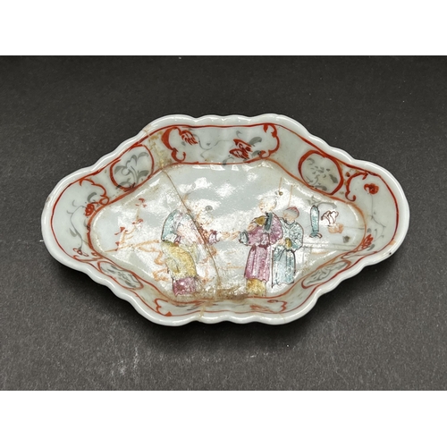 284 - Famille rose plate, along with a small dish, approx 24cm Dia and smaller