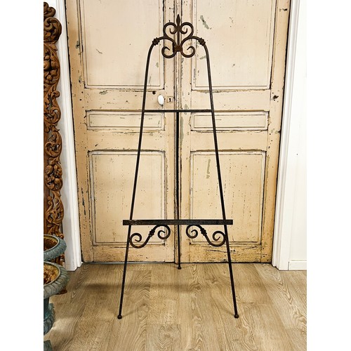 68 - Metal folding painting display easel, approx 174cm H x 62cm W