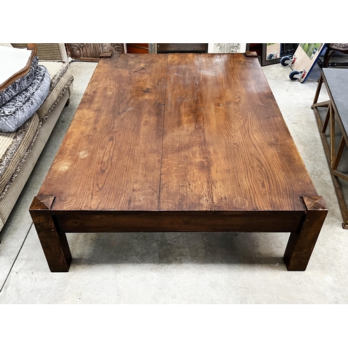 66 - Large rectangular shape coffee table with single drawer, approx 46cm H x 190cm W x 130cm D