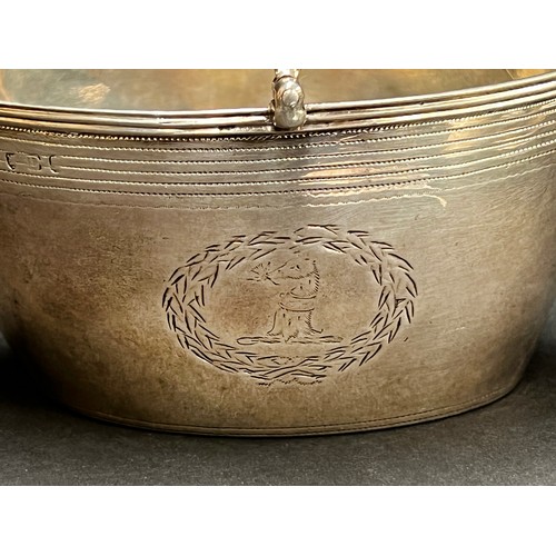 2 - Antique George III sterling silver swing handle pail / basket, marked for London 1799-1800, approx 1... 