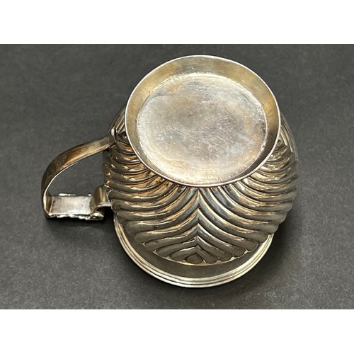 3 - George III hallmarked Sterling Silver partial fluted twist mug, engraved with script initial by Thom... 