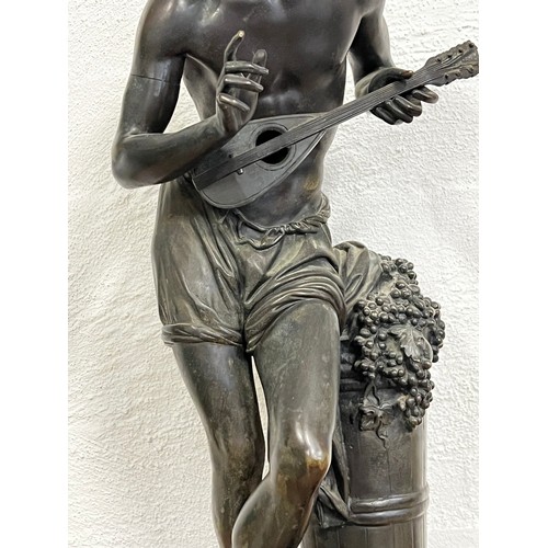 9 - FRANCISQUE JOSEPH DURET (FRENCH, 1804-1865): A BRONZE FIGURE OF 'IMPROVVISATORE' the semi-clad Neapo... 