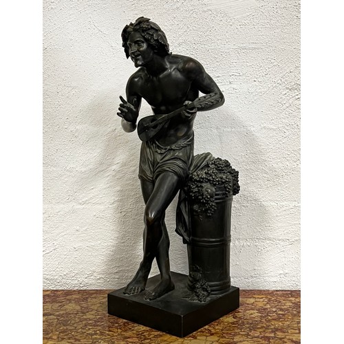 9 - FRANCISQUE JOSEPH DURET (FRENCH, 1804-1865): A BRONZE FIGURE OF 'IMPROVVISATORE' the semi-clad Neapo... 