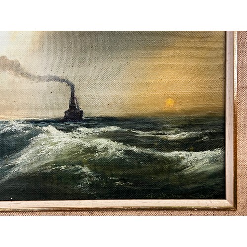 15 - Graham Cox (1941-.) Australia, Storm over Nobbys, oil on board, signed lower right, approx 29cm x 39... 