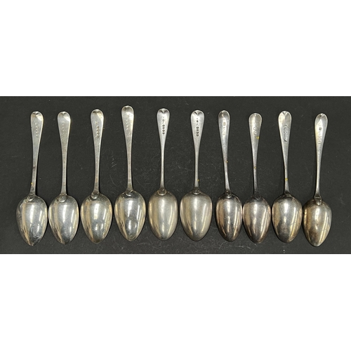 17 - Assortment of antique and vintage hallmarked sterling silver spoons, London and Sheffield, Georgian,... 