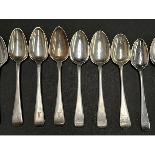 22 - Assortment of mixed antique hallmarked sterling silver spoons, of various makers and dates to includ... 