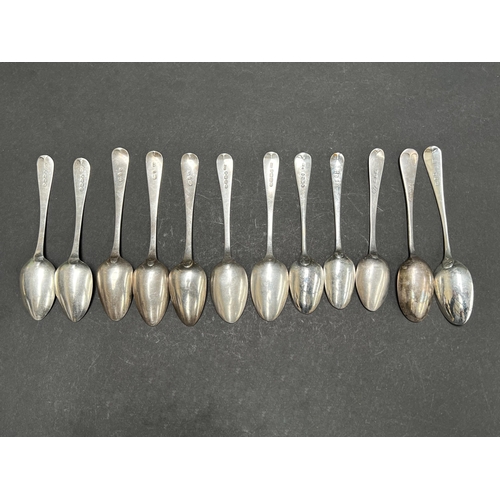 22 - Assortment of mixed antique hallmarked sterling silver spoons, of various makers and dates to includ... 