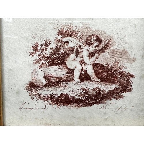 27 - After Nicolas Antoine Taunay (1755-1830) French, engraving of a putti, approx 7cm x 8cm