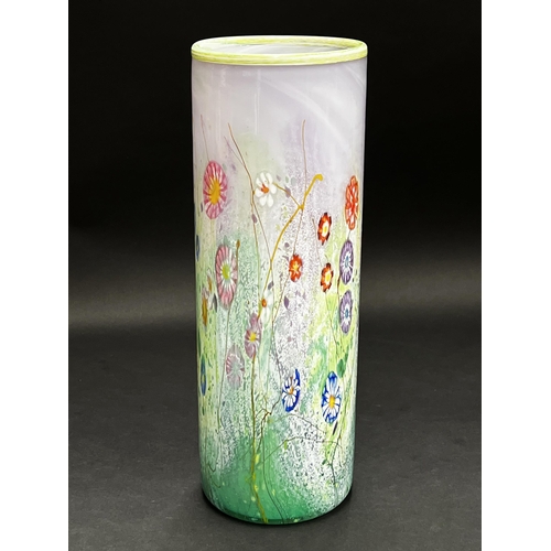 52 - Chris Pantano Australian (born Sydney 1948) art glass cylinder vase, signed to base 400 - 2001, appr... 