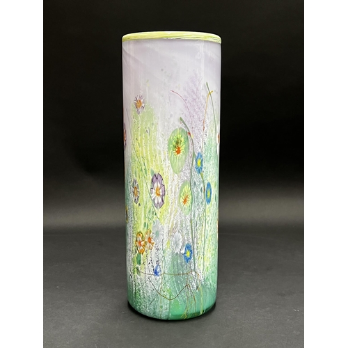 52 - Chris Pantano Australian (born Sydney 1948) art glass cylinder vase, signed to base 400 - 2001, appr... 